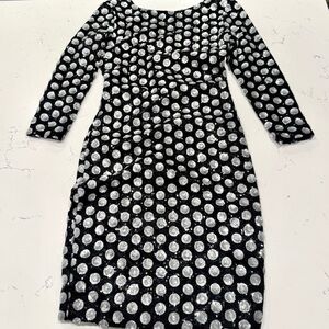 Atelier Cati Dogaru Black and Silver Sequin Polka Dot Dress NWOT